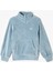 Kadife Sweatshirt Dik Yaka Yarım Fermuarlı Uzun Kollu 1