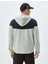 Spor Sweatshirt Oversize Kapşonlu Fermuarlı Scuba Kumaş Renk Kontrastlı Cep Detaylı Pamuk Karışımlı 4
