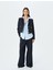 Slim Fit Gold Düğme Detaylı Cepli Crop Tüvit Blazer Ceket 2