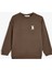 Organik Pamuklu Sweatshirt Koala Baskılı Uzun Kollu Bisiklet Yaka 1
