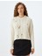 Bisiklet Yaka Saç Örgü Dokulu Yıpratılmış Triko Kazak 3