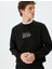 Pamuk Karışımlı Bisiklet Yaka Slogan Baskılı Sweatshirt 1