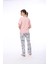 1444 Kadın Çiçekli Cepli Kısa Kollu Pijama Takım 3