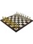 Battal Boy Metal Ingiliz Satranç Takımı Parlak ve Katlanır Ceviz Desenli Mdf Satranç Tahtası (43X43 Cm.) 3