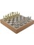 Metal Mısır Satranç Takımı Parlak ve Rustik Desenli Mdf Sandıklı Satranç Tahtası (36X36X6 Cm.) 2