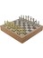 Metal Mısır Satranç Takımı Parlak ve Rustik Desenli Mdf Sandıklı Satranç Tahtası (36X36X6 Cm.) 3