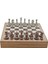 Metal Klasik Satranç Takımı Antik ve Rustik Desenli Mdf Sandıklı Satranç Tahtası (36X36X6 Cm.) 4