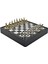 Orta Boy Metal Truva-Sparta Satranç Takımı Parlak ve Mermer Desenli Sandıklı Mdf TAHTASI(36X36X6 Cm.) 1