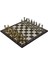 Büyük Boy Metal Ingiliz Satranç Takımı Parlak ve Katlanır Ceviz Desenli Mdf Satranç Tahtası (43X43 Cm.) 3