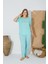 24072 Büyük Beden Kadın Kısa Kollu Pijama Takım 3