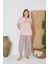 24071 Büyük Beden Kadın Kısa Kol Pijama Takımı 2