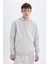 X8283 Regular Fit Kapüşonlu Içi Yumuşak Tüylü Basic Düz Sweatshirt 1