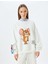 Tom ve Jerry Baskılı Bisiklet Yaka Şardonlu Rahat Kalıp Lisanslı Sweatshirt 3