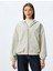 Fermuarlı Kapüşonlu Cep Detaylı Büzgülü Oversize Sweatshirt 3