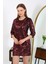 Kadın Micro Kumaş Mini Parlak Elbise 7420 Bordo 4