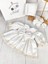 Kız Bebek Bebe Yaka Krem Dantelli Saten Elbise Set 3