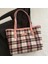 Bayan Tote Çanta Kanvas Omuz Çantası Kadın Kafes Handbags (Yurt Dışından) 5