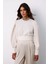 Yaka Aksesuarlı Bluz - Bej 2