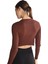 734 Bisiklet Yaka Crop Bluz Acı Kahve 5