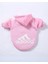 Baby Pink Adidog Kapşonlu Sweatshirt Köpek Kazağı 4
