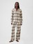 Kadın Bej Desenli Flannel Pijama Takımı 1