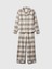 Kadın Bej Desenli Flannel Pijama Takımı 2