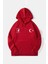 10 Kasıma Özel Üç Iplik Kapşonlu Baskılı Sweatshirt - Kırmızı 1