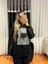 Leopar Detay Kapüşonlü Sweatshirt Siyah 4