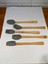 5 Parça Mini Spatula Kaşık Fırça Setleri Yapışmaz Silikon Tencere Ahşap Saplı Renkli Pişirme Mutfak Araçları 2