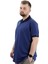 Büyük Beden Erkek T-Shirt Polo Yaka Klasik U24328 Indigo 2