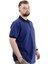 Büyük Beden Erkek T-Shirt Polo Yaka Klasik U24328 Indigo 3