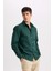 Regular Fit Polo Yaka Gabardin Uzun Kollu Gömlek D4934AX24AU 4