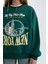 Kız Çocuk Oversize Geniş Kalıp Bisiklet Yaka Üniversite Baskılı Sweatshirt D7045A824WN 5