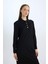 Regular Fit Gömlek Yaka Basic Düz Uzun Kollu Pike Maxi Elbise E1417AX24WN 3