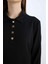 Regular Fit Gömlek Yaka Basic Düz Uzun Kollu Pike Maxi Elbise E1417AX24WN 4