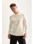 3 İplik Pamuklu Şardonlu İçi Polarlı Regular Fit Bisiklet Yaka Kalın Sweatshirt D7876AXNS 4