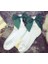 Beyaz ve Yeşil Tarzı 1 Çift Kadın Şirin Çorap Saten Kurdele Yay Detay Lolita Kızlar Pamuk Kısa Ayak Bileği Klasik (Yurt Dışından) 1