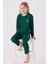 Kız Çocuk Koyu Yeşil Pijama Takımı 3
