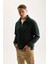 3 İplik Pamuklu Şardonlu İçi Polarlı Comfort Regular Fit Rahat Kalıp Dik Yaka Fermuarlı Kalın Sweatshirt D9067AXNS 4