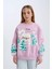 Kız Çocuk Oversize Geniş Kalıp Bisiklet Yaka Baskılı Sweatshirt D7056A824WN 3