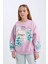 Kız Çocuk Oversize Geniş Kalıp Bisiklet Yaka Baskılı Sweatshirt D7056A824WN 4