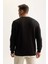 Siyah 3 İplik Pamuklu Şardonlu İçi Polarlı Regular Fit Bisiklet Yaka Kalın Sweatshirt D7876AXNS 5