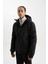 Fit Termometreli Mont Parka Su İtici Rüzgar Geçirmez Slim Fit Dar Kesim Kapüşonlu Fermuarlı C6056AX24WN 3