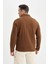 Kahverengi Tüylenme Yapmayan Soğuk Geçirmez Regular Fit Dik Yaka Fermuarlı Polar Sweatshirt Y3996AZNS 5