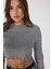 Bisiklet Yaka Fitilli Triko Crop Top 4