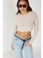 Bisiklet Yaka Fitilli Triko Crop Top 1