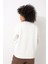 Ekru Önü Lotus Çiçeği Nakış Işlemeli Bisiklet Yaka Oversize Kadın Sweatshirt - 2447 5