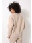 Bej Kadın Polo Yaka Göğsü Pamuk Dalı Nakış Işlemeli Oversize Sweatshirt - 2452 3