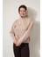 Bej Önü ve Kapüşonu Dal Nakışlı Kapüşonlu Sweatshirt - 2429 3