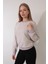 Pembe Çizgili Bisiklet Yaka Selanik Sweatshirt - 2433 4